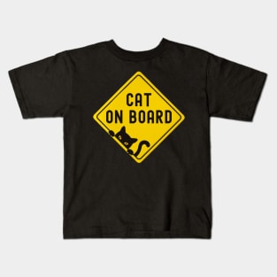 Cat On Board Bumper Kids T-Shirt